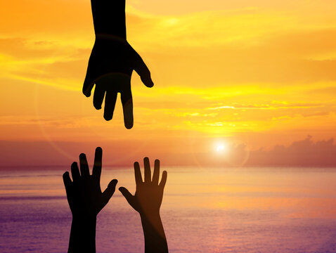 international peace day aid concept silhouette symbol peace building assistance