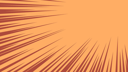 オレンジ色に茶色の斜め向きに集中線の背景ベクター素材