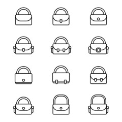 Hand bag icon collection vector illustration