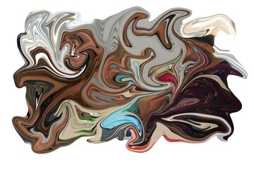 Creative ebru background with abstract painted waves