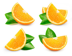 Juicy orange isolated on the white background
