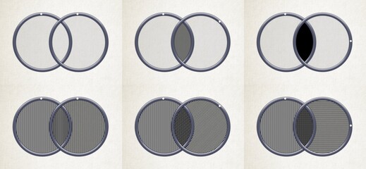 Polarizing filters, optics, light polarization illustration - obrazy, fototapety, plakaty