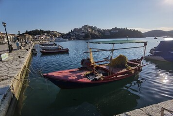 Fototapeta na wymiar sivota city greece tourist resort by teh sea