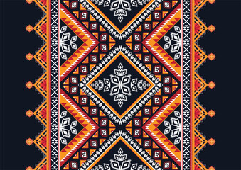 Geometric ethnic flower pattern for background,fabric,wrapping,clothing,wallpaper,Batik,carpet,embroidery style.	
