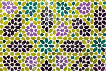 Moorish islamic tile design close up texture background