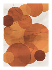 Abstract art,  hand painted, watercolor geometric background. Design for poster, wall decoration, cover, EPS10 vector template