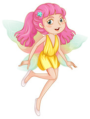 Fantastic fairy girl with pink hair