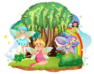Isolated fantastic forests with beautiful fairies