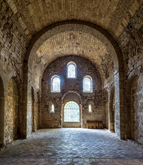 Fototapeta premium The Royal Monastery Of San Juan De La Pena near Jaca. Huesca, Aragon. Spain