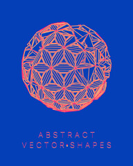 Geometric shape for design. Wireframe illustration. Molecular grid. 3d technology style. Vector illustration. Futuristic connection structure for chemistry and science.