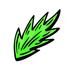 Tropical leaf nature sketch icon. Summer botany vector hand drawn element. Doodle illustration symbol
