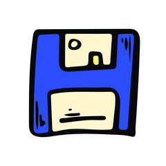 Obraz premium SD card sketch vector icon. Security documents element. Computer file hand drawn illustration