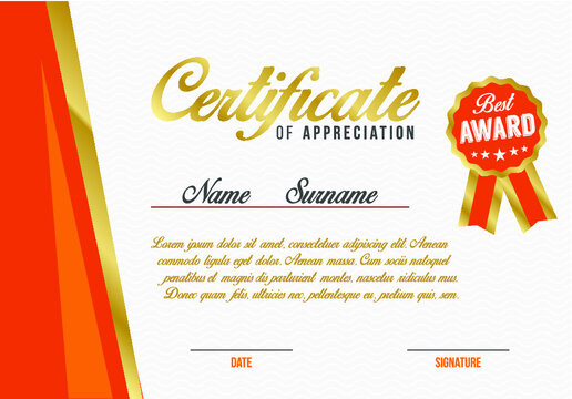 Diploma certificate template.  Background design. Vector illustration