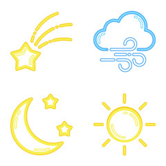 Weather_color Flat Icon Set Isolated On White Background