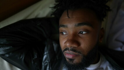 Obraz premium A pensive man thinking about life a contemplative person face