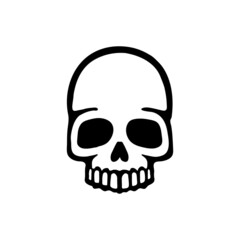 Simple skull illustration. Spooky cartoon