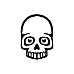 Simple skull illustration. Spooky cartoon
