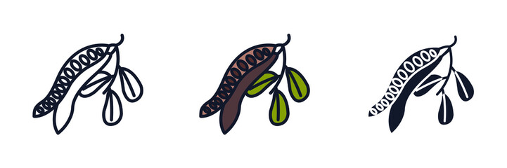 carob icon symbol template for graphic and web design collection logo vector illustration - obrazy, fototapety, plakaty