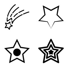 Stars1-2starfall Flat Icon Set Isolated On White Background