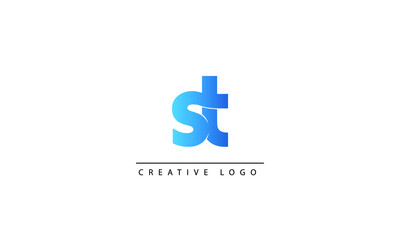  ST S AND T Abstract initial monogram letter alphabet logo design