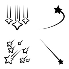 Starfall Flat Icon Set Isolated On White Background