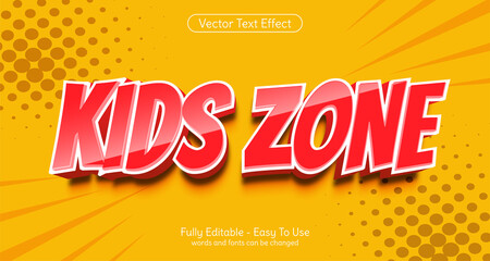 Three dimension text Kids Zone editable style effect template