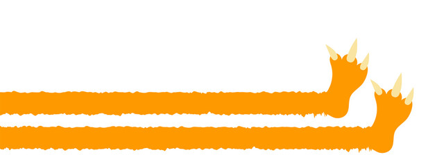 Happy Halloween. Monster legs. Two long leg feet with nails. Sitting monsters. Blue fur. Cute kawaii cartoon character. Funny bunner. Baby kids collection. Flat design. White background. Isolated. © worldofvector