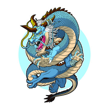 lightening dragon vector illustration design