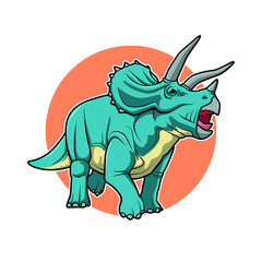 triceratops vector illustration cartoon design © taufiq