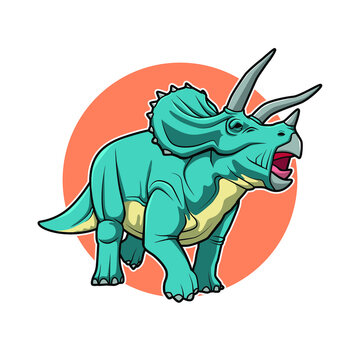 triceratops vector illustration cartoon design