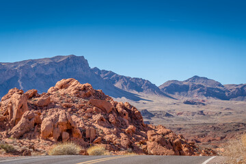 View from Road at Valley of Fire State Park