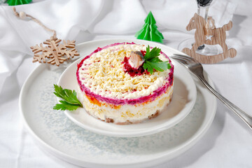 Salad festive for the New Year's table.