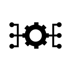 Smart Gearwheel vector icon. A flat illustration design of Smart Gearwheel icon on a white background.