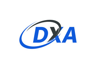 DXA letter creative modern elegant swoosh logo design