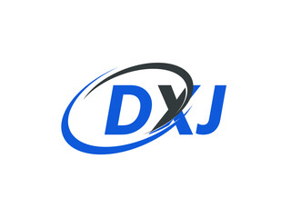 DXJ letter creative modern elegant swoosh logo design