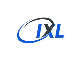 IXL letter creative modern elegant swoosh logo design