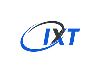 IXT letter creative modern elegant swoosh logo design
