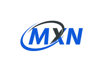 MXN letter creative modern elegant swoosh logo design