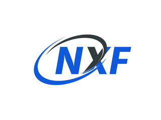 NXF letter creative modern elegant swoosh logo design