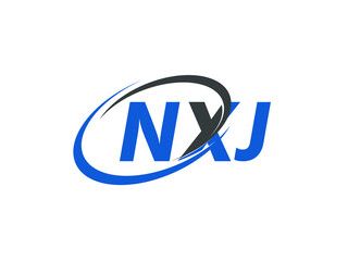 NXJ letter creative modern elegant swoosh logo design