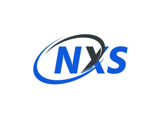 NXS letter creative modern elegant swoosh logo design