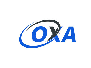 OXA letter creative modern elegant swoosh logo design