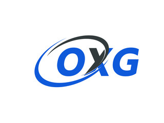 OXG letter creative modern elegant swoosh logo design