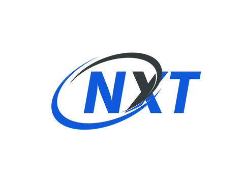 NXT letter creative modern elegant swoosh logo design