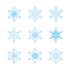 Naklejka na ściany i meble 雪の花　雪の結晶 #6　水彩風イラスト　素材