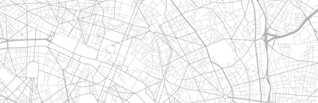 Vector city map - black and white background.