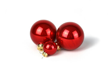 Drei rote Weihnachtskugeln