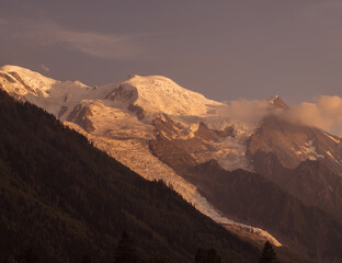 Peak of Mont Blanc in the French Alps