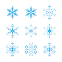 Fototapeta na wymiar 雪の花　雪の結晶 #8　水彩風イラスト　素材