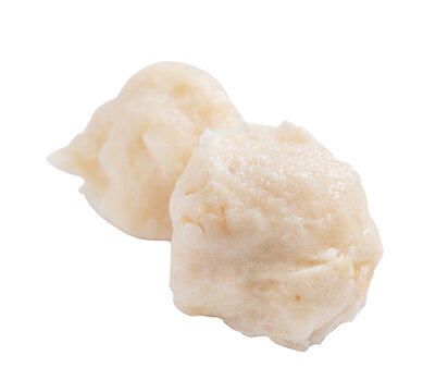 Fresh cuttlefish ball isolated on white background.